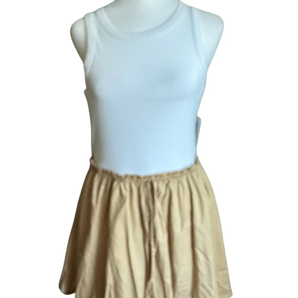 Derek Heart White Tan Sleeveless Mini Dress Size Small NWT - Picture 16 of 17